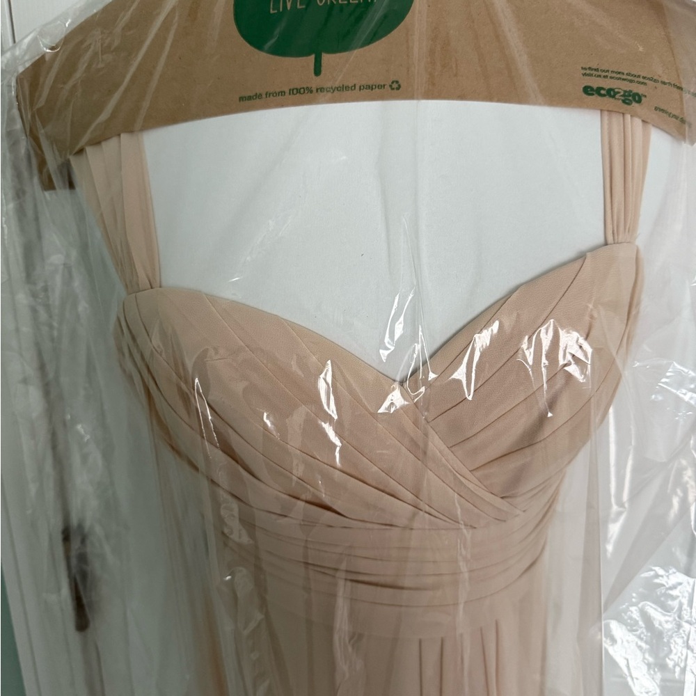 Chic Strapless Tan Dress